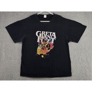 Greta Van Fleet Shirt Mens 2XL Black Band Concert Tour Graphic Tee Rock Music